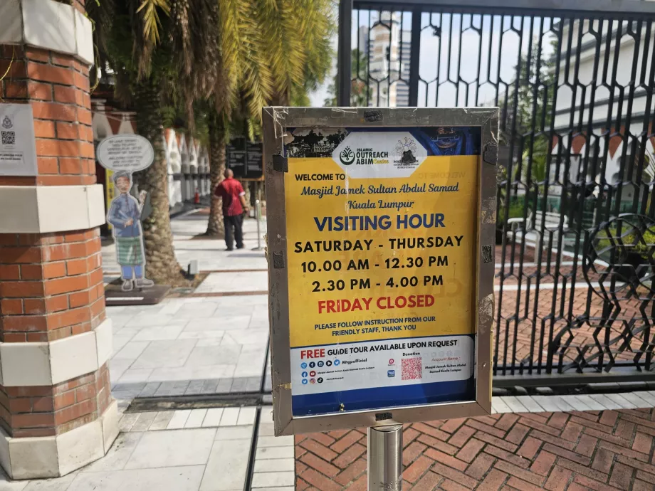 Работно време, Masjid Jamek