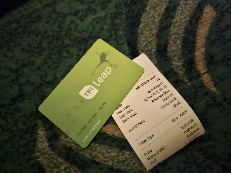 Такса за автобус от летището до Killarney