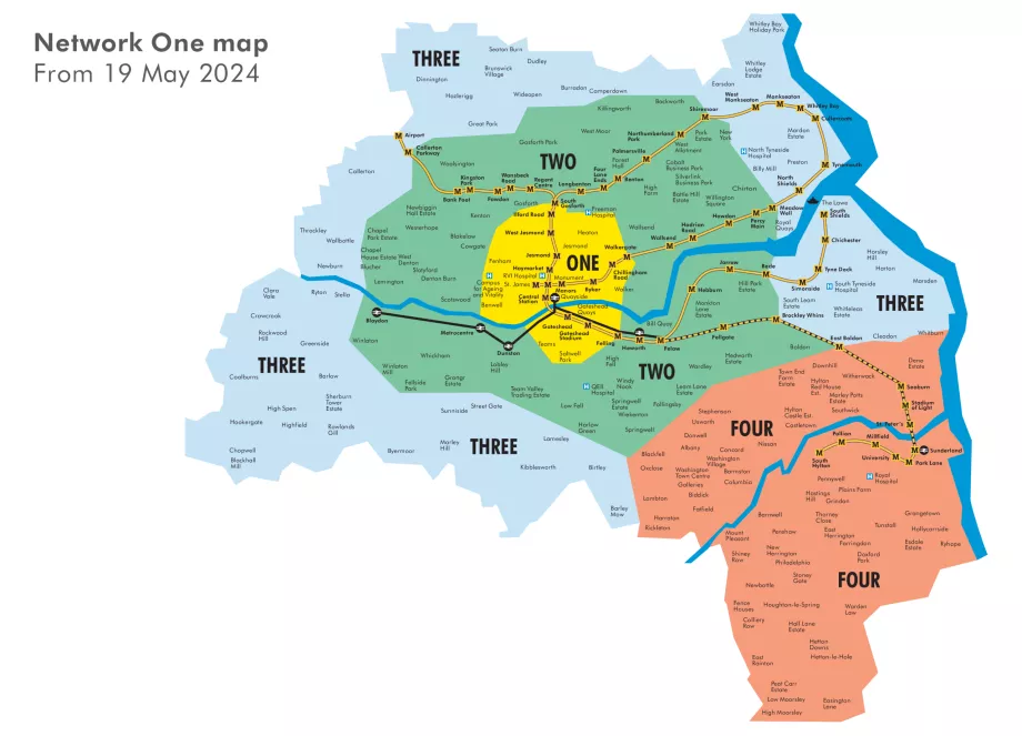 Tyne and Wear Карта на билета