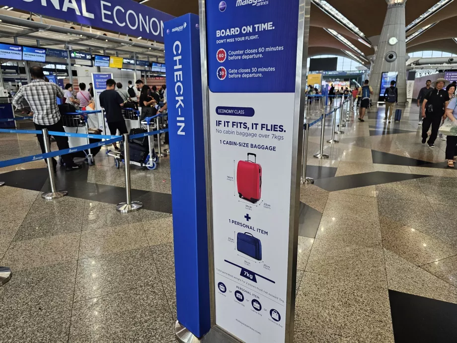 Ръчен багаж, Malaysia Airlines