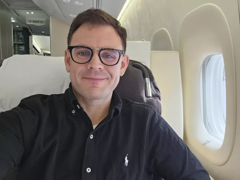 Аз в първа класа на Lufthansa