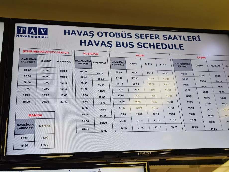 График на автобусите в Havas