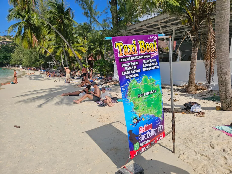 Салатен плаж, лодка с такси