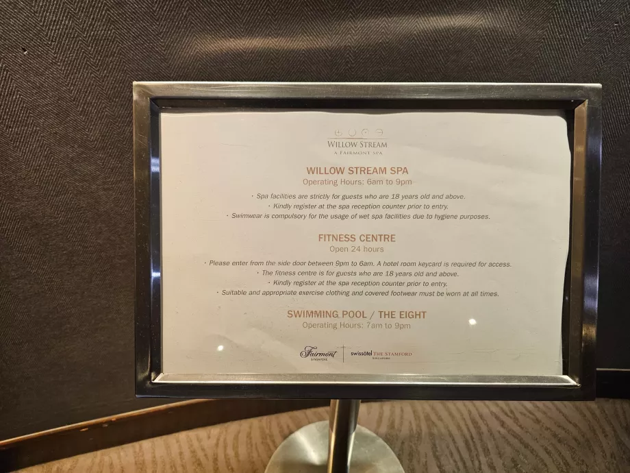 Работно време на плувния басейн, фитнес залата и спа центъра