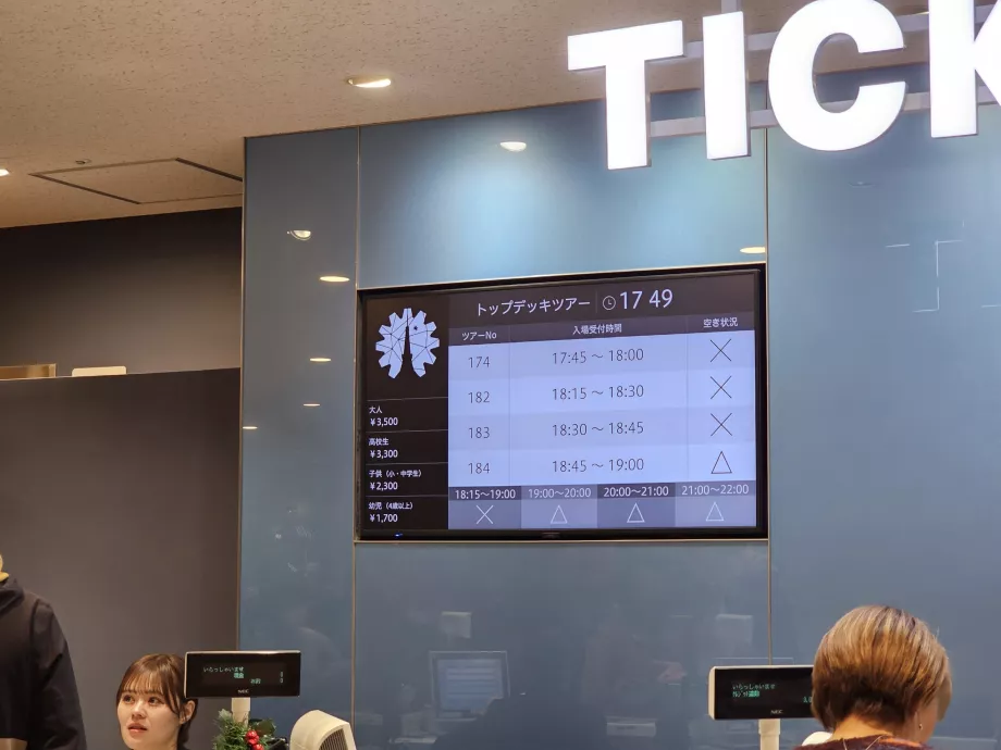 Информация за броя на безплатните билети за последния етаж