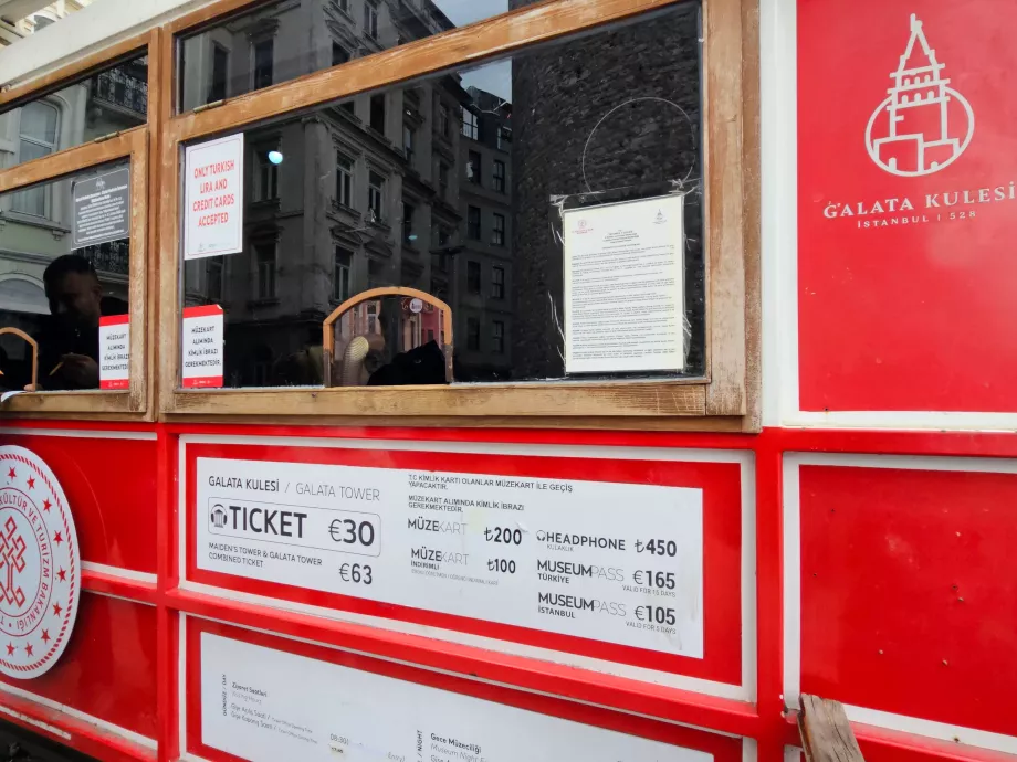 Кула Галата, цени на входните билети