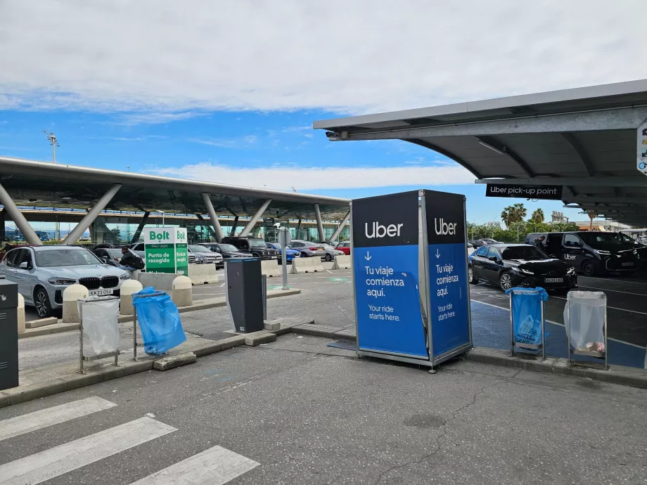 Места за качване на Uber и Bolt