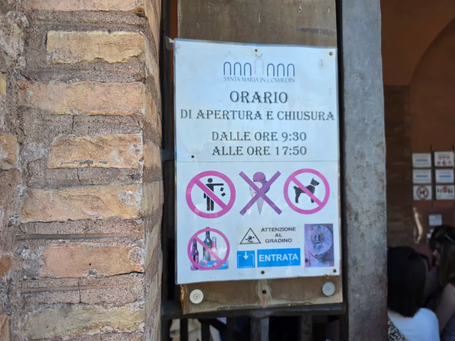 Работно време на Bocca della Verita