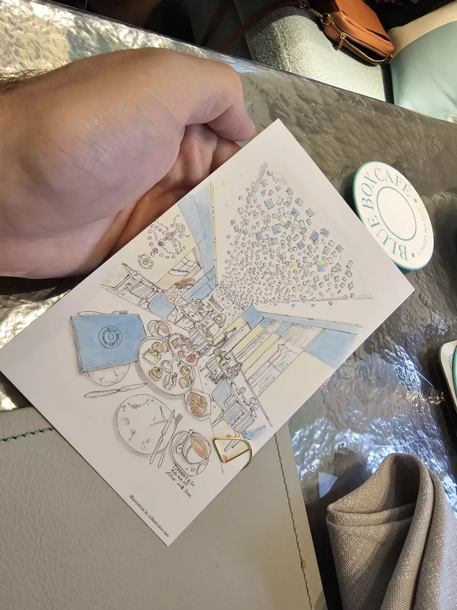 Синя кутия, пощенска картичка