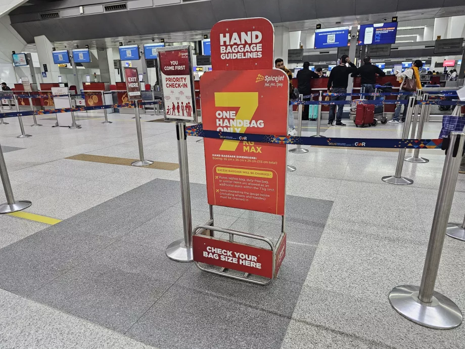 Шаблон за ръчен багаж, Spicejet