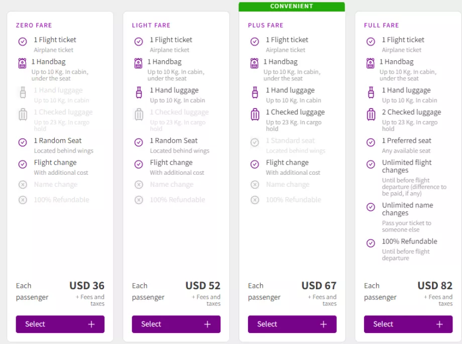 Тарифи на авиокомпания Sky