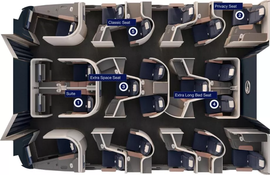 Разположение и видове седалки, карта от lufthansa.com